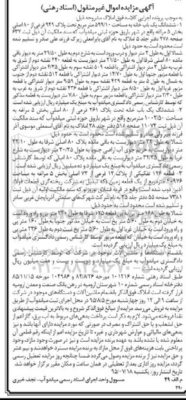 مزایده,مزایده ششدانگ دو باب خانه و ماشین آلات