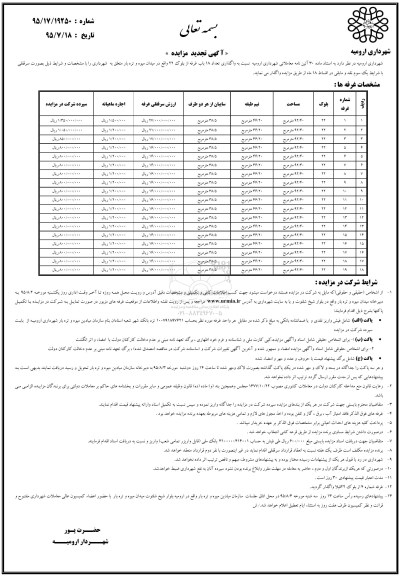 آگهی تجدید مزایده , تجدید مزایده واگذاری تعداد 18 باب غرفه از بلوک 22 95.7.24