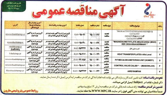 آگهی مناقصه عمومی , مناقصه لدر و سینی کابل و ...