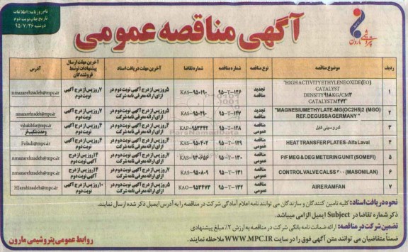 آگهی مناقصه عمومی , مناقصه لدر و سینی کابل و ...نوبت دوم 