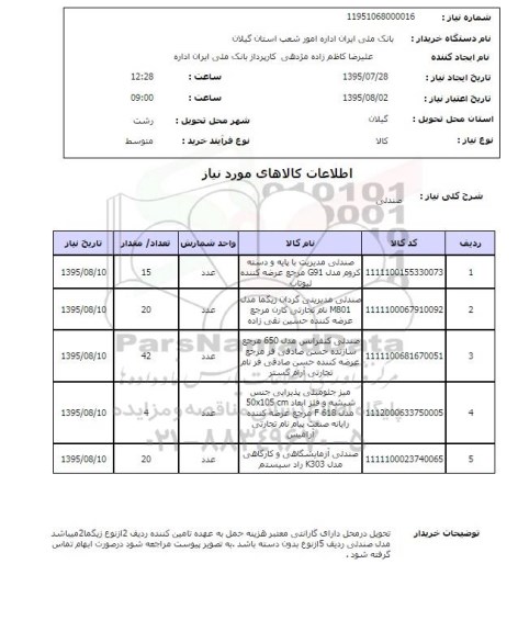 استعلام, استعلام صندلی