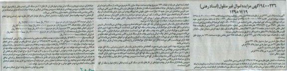 مزایده,مزایده پلاک ثبتی 226 فرعی از باقیمانده 288 اصلی
