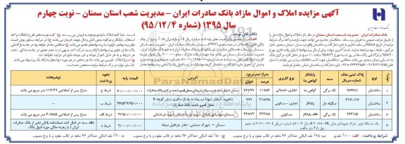 مزایده,مزایده املاک و اموال مازاد بانک صادرات ایران نوبت چهارم