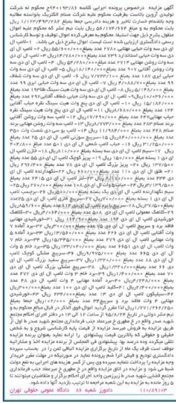 آگهی مزایده , مزایده فروش انواع لامپ و سرپیچ و ...