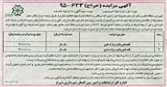آگهی مزایده (حراج), مزایده واگذاری به اجاره قلعه بادی