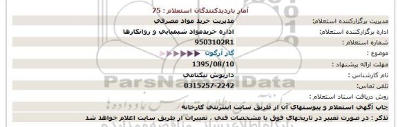 استعلام , استعلام گاز آرگون 95.8.5