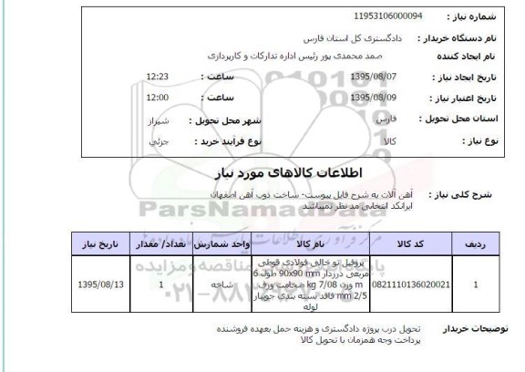 استعلام, استعلام آهن آلات 