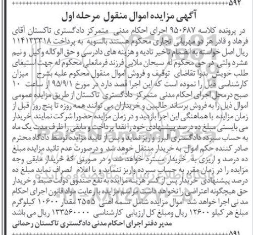 مزایده,مزایده تسمه آهنی 5*25 مقدار 10600 کیلوگرم