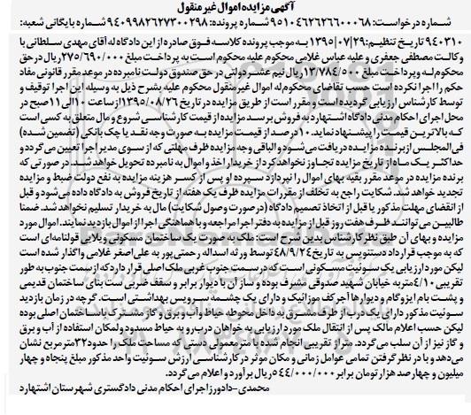 مزایده,مزایده ساختمان مسکونی ویلایی قولنامه ای