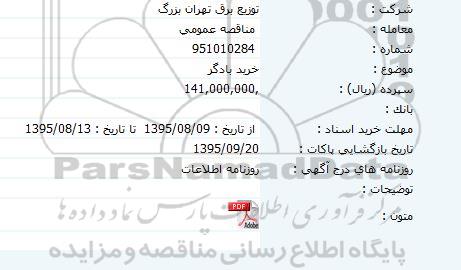 مناقصه خرید بادگر