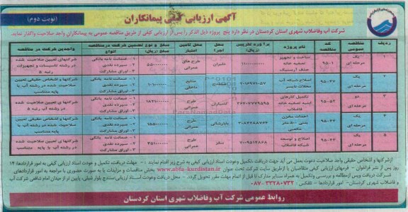ارزیابی کیفی , ارزیابی کیفی ساخت و تجهیز تصفیه خانه حذف آرسنیک و.... نوبت دوم 