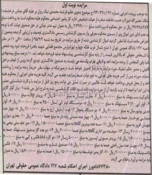 مزایده پنل کولر گازی