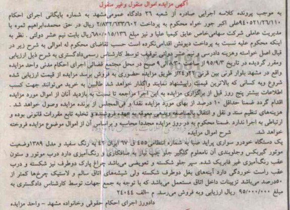مزایده,مزایده سواری پراید صبا