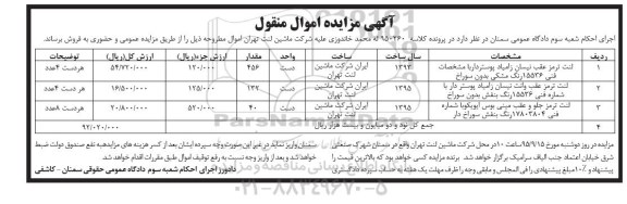مزایده,مزایده لنت ترمز عقب نیسان زامیاد پوستردار