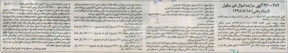 مزایده,مزایده پلاک ثبتی 10895/1/32 اصلی