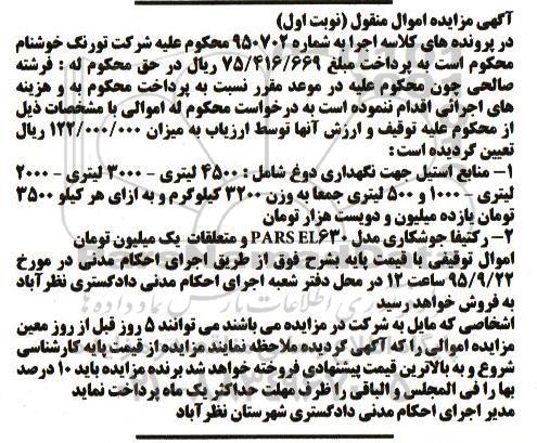 آگهی مزایده, مزایده فروش منابع استیل جهت نگهداری دوغ و ...