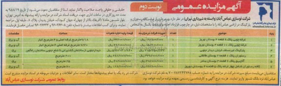 آگهی مزایده عمومی , مزایده بهره برداری از غرف ، کافه رستوران و پارکینگ نوبت دوم
