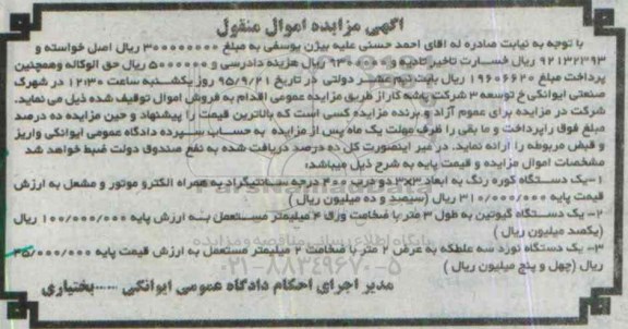 مزایده,مزایده یک دستگاه کوره رنگ و ...