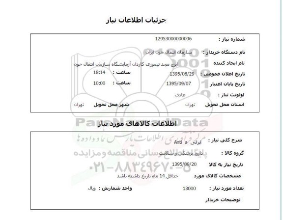 استعلام , استعلام ایرانی Anti a 