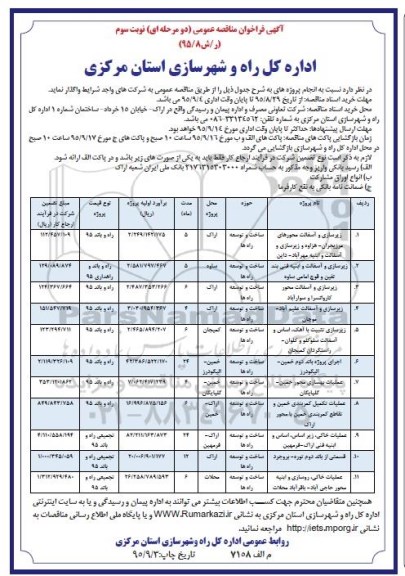 آگهی فراخوان مناقصه عمومی دو مرحله ای , فراخوان مناقصه زیرسازی و آسفالت محورهای مرزیجران - هزاوه و زیرسازی و آسفالت و ابنیه ... نوبت سوم 