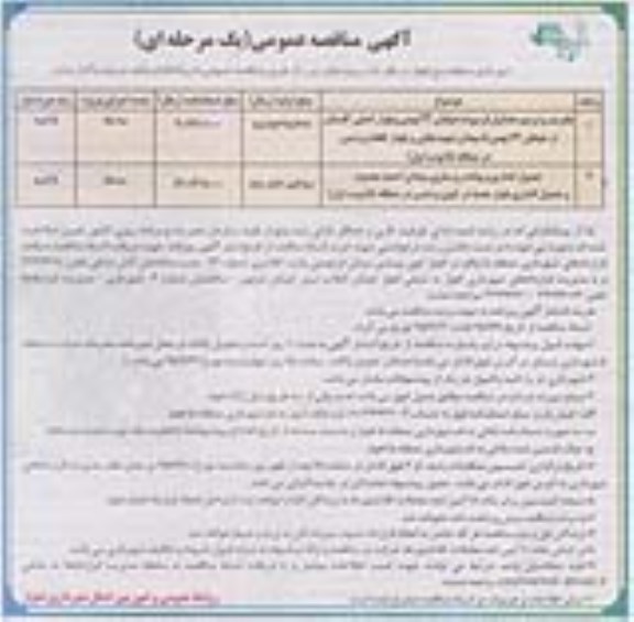 مناقصه عمومی , مناقصه تخریب و ترمیم جداول فرسوده خیابان و ...