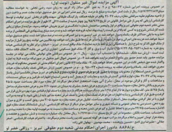 مزایده,مزایده سرقفلی مغازه ردیف 41-47 طبقه همکف نوبت اول