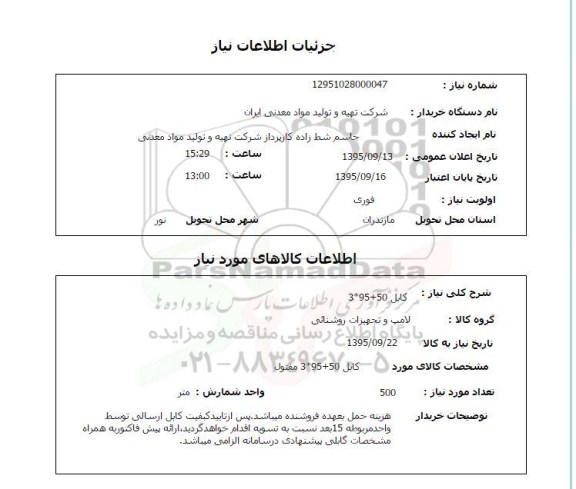 استعلام  کابل
