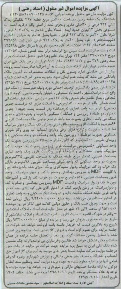 مزایده,مزایده ششدانگ زمین به مساحت ششصد متر