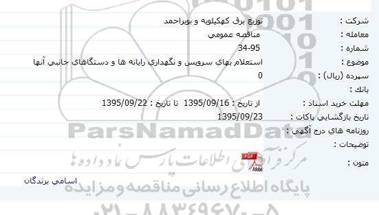 استعلام بهای سرویس و نگهداری رایانه ها و دستگاه های جانبی آنها