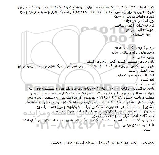 مناقصه , مناقصه انجام امور مربط به کارفرما در سطح استان بصورت حجمی    