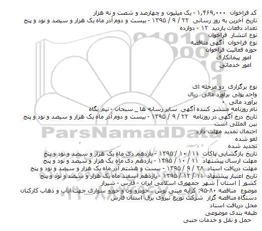 آگهی مناقصه , مناقصه کرایه مینی بوس ، خودرو ون و خورو سواری....