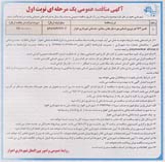 آگهی مناقصه عمومی, مناقصه تامین 173 نفر نیروی انسانی