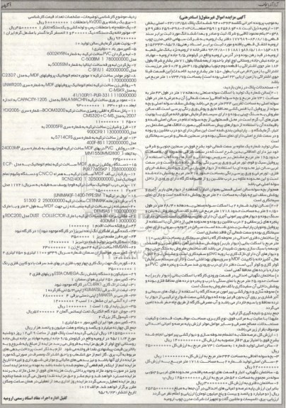 آگهی مزایده اموال غیرمنقول, مزایده ششدانگ پلاک 23/13/58