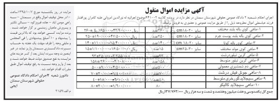 مزایده, مزایده ماهی کوی باله بلند مختلف و ...