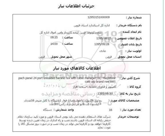استعلام, استعلام Pach panel 24 port 