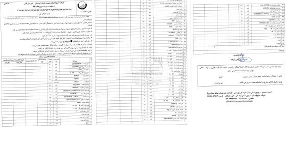 استعلام , استعلام  76 مورد اقلام مورد استعلام