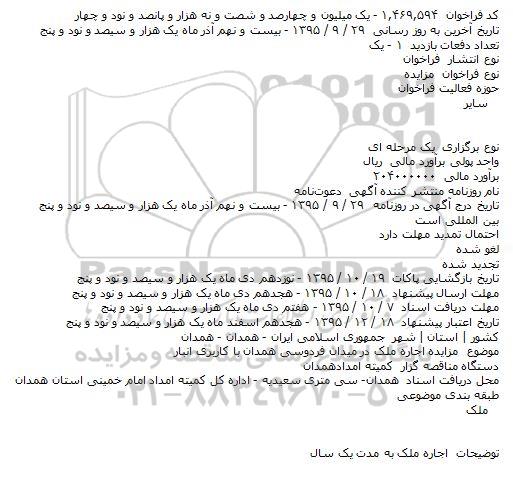 مزایده ، مزایده اجاره ملک