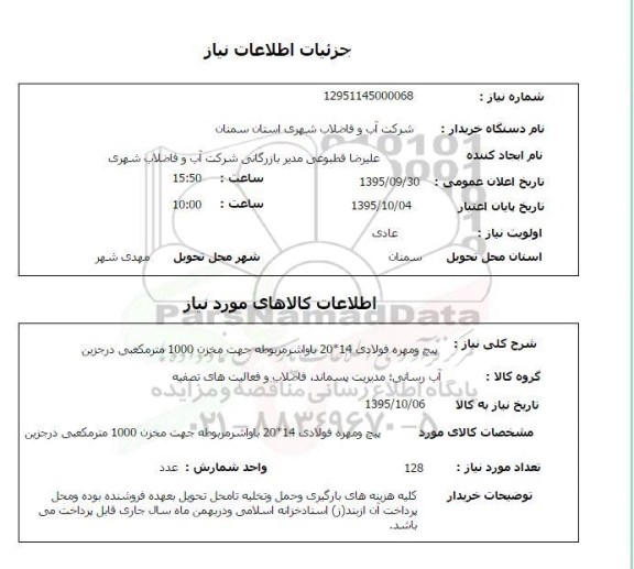 استعلام, پیچ و مهره فولادی