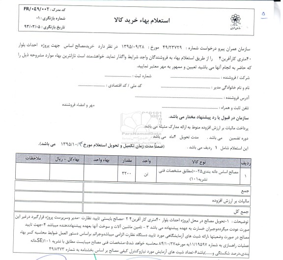 استعلام بهاء,استعلام مصالح اساس دانه بندی