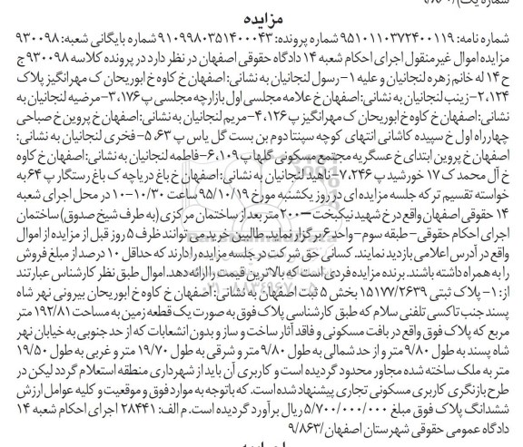 مزایده,مزایده پلاک ثبتی زمین مساحت 192.81متر