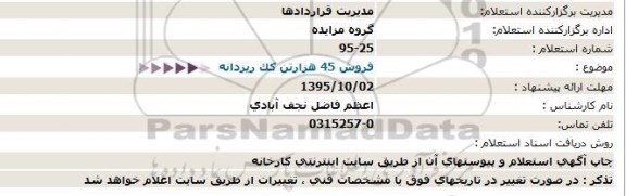 استعلام , استعلام  فروش 45 هزارتن كک ريزدانه  