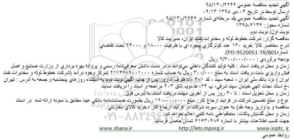 مناقصه خرید 130 عدد کولرگازی پنجره ای  ..