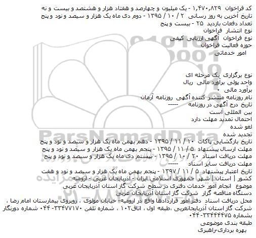 فراخوان , فراخوان انجام امور خدمات دفتری 
