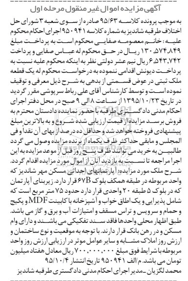 مزایده,مزایده اپارتماهای احداثی مسکن مهر شاندیز مرحله اول