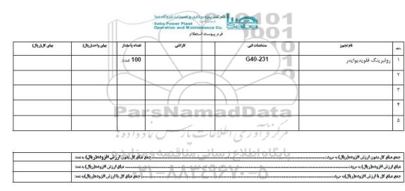 استعلام , استعلام رولبرینگ فلویدیوایدور