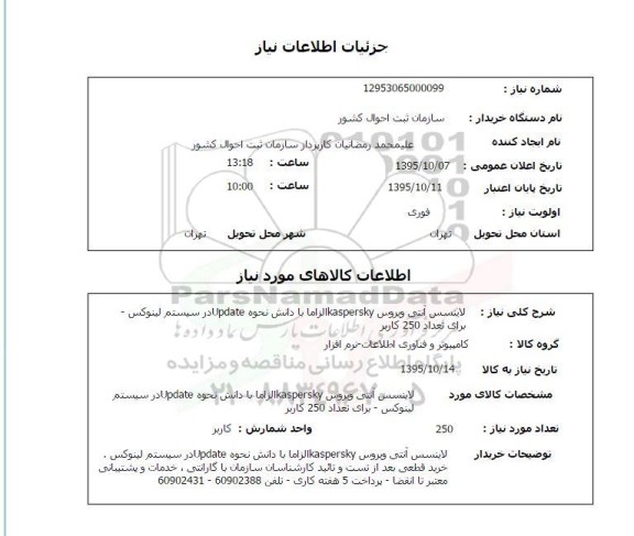 استعلام , استعلام لاینسس آنتی ویروس 