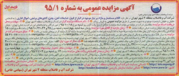 مزایده ، مزایده اقلام مستعمل و مازاد بر نیاز