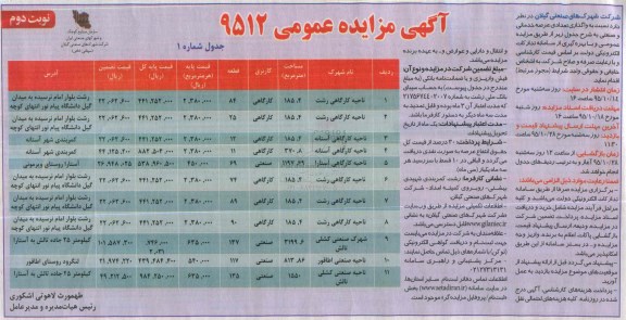 مزایده,مزایده واگذاری تعدادی عرصه خدماتی و صنعتی نوبت دوم 