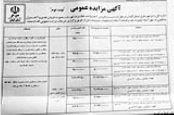 مزایده,مزایده فروش 4 باب واحد تجاری و 4 باب منزل مسکونی نوبت دوم 