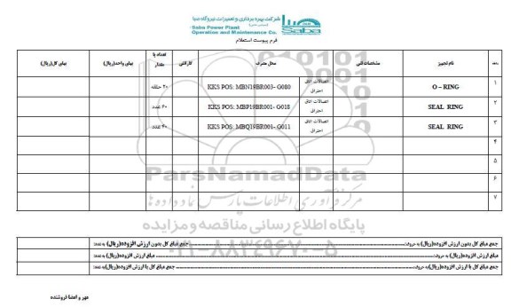 استعلام , استعلام O-RING